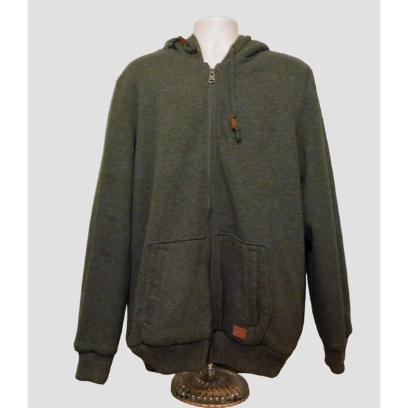 Buffalo David Bitton Other - Buffalo David Bitton Jacket XXL Gray Sherpa Lined Zipper Long Sleeve Big & Tall